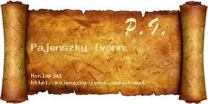Pajenszky Ivonn névjegykártya